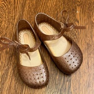 Like New Gold Sparkle Mini Melissa with Bow